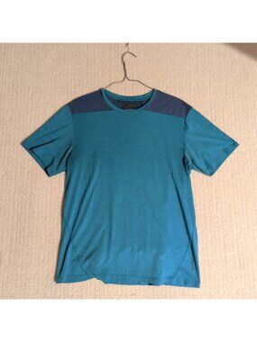 Salomon Running T-shirt Performance Short Sleeve Hike / Climb Blue Men Sz M